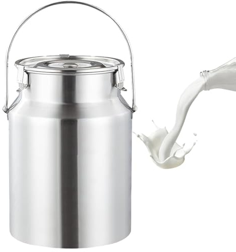 Adima 3L/5L/10L Milch Transportkanne 304 Frischhaltedose Set Metall Milcheimer aus Edelstahl Milchkanne Auslaufsicherer Deckel für Milch Und Wein Lagerung Von Flüssigkeiten,3L