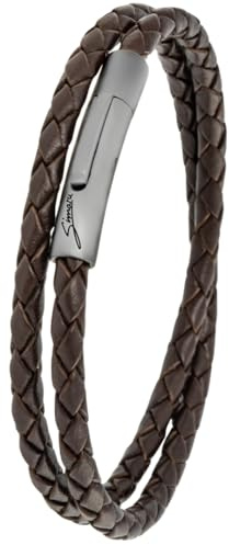 Simaru Premium Lederarmband Made in Germany für Damen & Herren, Unisex Echtleder Armband geflochten mit Edelstahl Hakenverschluss, hautfreundlich