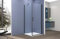 Box doccia 2 lati 70x90 cm fisso + porta 1 battente H200 cm cristallo 6mm profilo Nero Opaco LUCIO