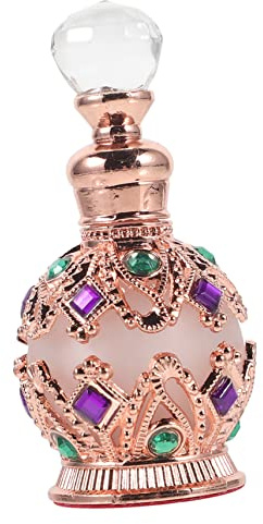 Healeved Botella De Perfume De Vidrio Recargable 15ml Mini Frasco Spray Portátil Para Viaje Uso Personal Atomizador Rosa Dorado Spherical