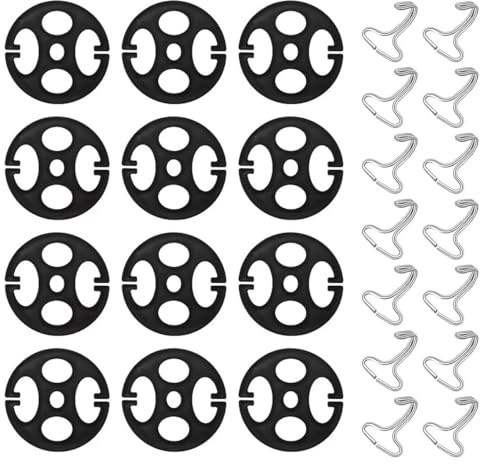 Enwye Car Seat Cover Plum Plate Metal Hooks Kit, 12PCS Metal Hooks Set Locking Clip and 12PCS Plastic Auto Seat Covers Chucks