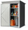 KoKoBin Caseta de jardín con techo a dos aguas, 157 x 110 x 181 cm, 1,72 m², puerta corredera, cobertizo de jardín con puerta batiente de metal, color gris claro (gris claro, 157 x 110 x 181 cm)