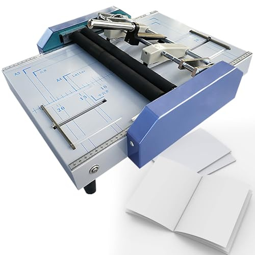 XRSMOU Plieuse De Brochures 2 en 1,Machine De Reliure De Pliage De Papier Automatique,Efficacité,Fonctionnement Fluide,pour Les Bureaux,Écoles