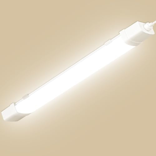 LED Feuchtraumleuchte 90cm, 30W 3000LM LED Deckenleuchte Werkstatt Röhre Licht mit Radarsensorik, 3000K Warmweiß Leuchtstoffröhre Unterbauleuchte Lichtleiste für Garage Büro Schlafzimmer Küche Keller