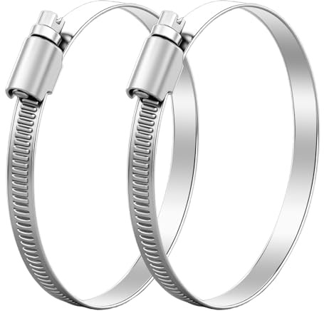 Yesaler Fascette Stringitubo in Acciaio Inox 304 Fascette Stringitubo Regolabili 80-100mm Fascette per Tubi da Giardino Auto Lavatrice 2 Pezzi