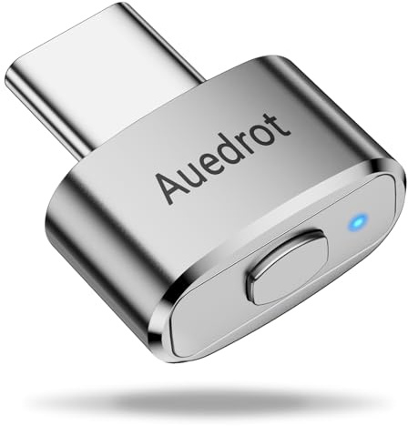 AUEDROT Musjigglerare USB-C ej påvisbar mobil med strömbrytarknapp, metallmus flyttare automatisk mus jigglerlägen med 2 jigglerlägen, drivrutinsfri, plug and play, håller dator/laptop vax, silver
