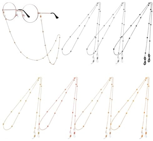 CIATBYYJ 7Pcs Eyeglass Holders Around Neck Eyeglass Chain beaded eyeglasses chains for women Vintage Reading Glasses Chain for Girls Kids Men
