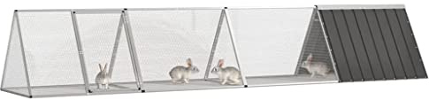 Generico Gabbia per Conigli Antracite 403,5x80,5x71 cm Acciaio Zincato,Antracite,24.45kg,3106447