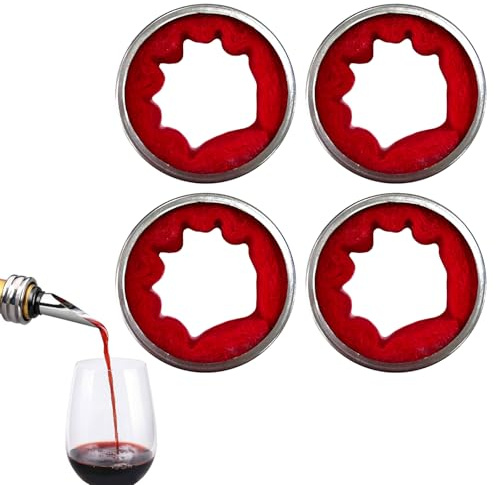 4 Stück Tropfenfänger für Weinflaschen Wiederverwendbar, Tropfenfänger für Weinflaschen, Tropfring Weinflasche, Auslaufsichere Weinausgießer, Weinzubehör für Bar, Restaurant und Zuhause