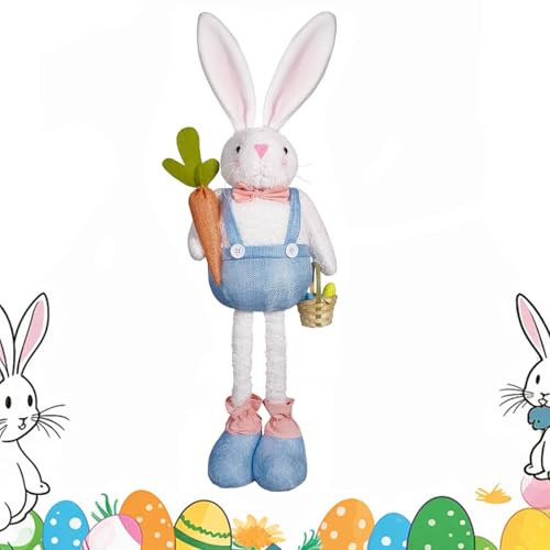 badaren Osterhase, mit Teleskopbeine, Niedlich, für Ostergeschenk, Osterdeko, Ostern Deko, Geburtstags Geschenk (C)