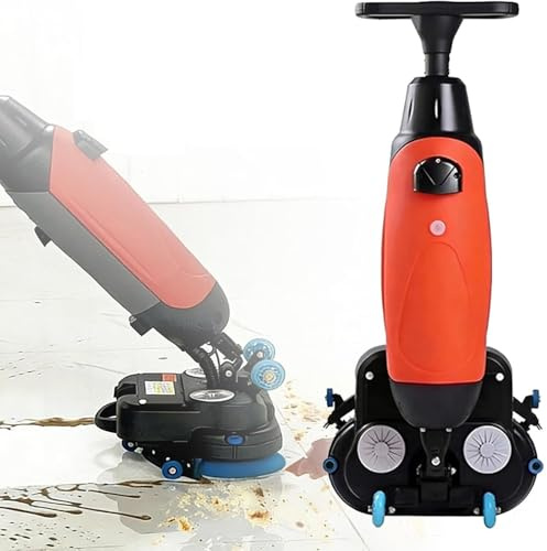 HaiZethonic Lavasciuga Pavimenti Automatico Compatto Senza Fili,360° Doppie Spazzole 360 Giri/Min,3 in 1 Multifunzione,Testina Doppia Spazzola per Pulizia 43 Cm,per Pavimenti Legno Marmo Cemento Red