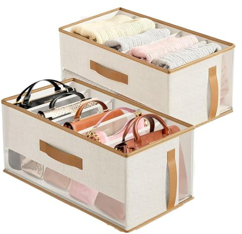 Organizzatore Per Borse Da Guardaroba, Porta Guardaroba Con Divisori, Contenitore Verticale Per Guardarobas, Organizzatore Armadio Per Borse Per Jeans Pantaloni Magliette Abiti Sciarpe Reggiseni