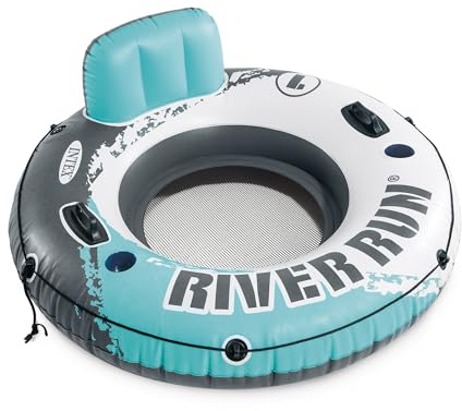 Intex Aqua River Run 1 Fire Edition Sport Lounge, aufblasbarer Wasserschwimmer, 135 cm Durchmesser