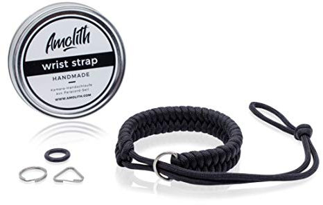 Amolith Kamera-Handschlaufe aus Paracord - Flechtmuster: Fishtail - Handgelenkschlaufe Kameraschlaufe Kameraband Trageschlaufe
