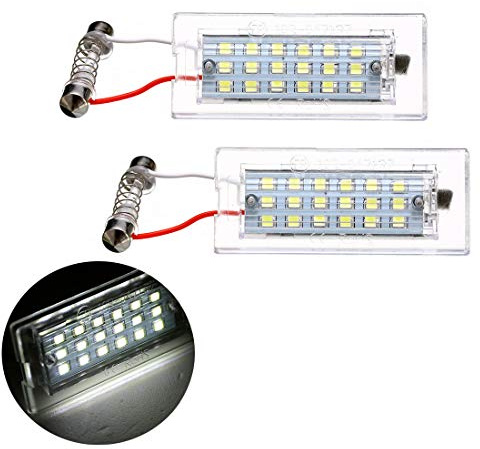 VIGORFLYRUN PARTS LTD 2Pcs LED Lumière de Plaque d'immatriculation, Canbus sans Erreur Blanc 6000K 18SMD LED Lumière pour E53 X5 1999-2006 / E83 X3 03-10