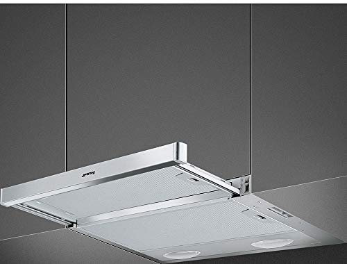 Smeg KSET61E2 hotte 315 m³/h Semi-intégrée (semi-encastrée) Argent D - Hottes (315 m³/h, Conduit / Recirculation, E, D, C, 67 dB)