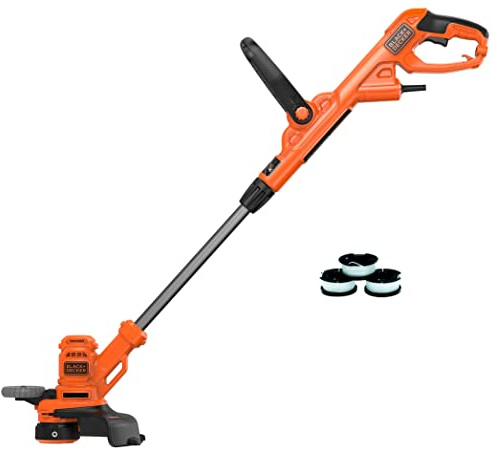 Black + Decker Elektro-Rasentrimmer-/kantenschneider (550W, 30 cm Schnittbreite, AFS automatische Fadenverlängerung) & Fadenspulen (für Trimmer 3er Pack- 3 x 10 m Länge, ⌀ 1,5 mm Fadendurchmesser)
