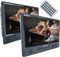 SCHWAIGER 716474 Reproductor DVD portátil 2 Pantallas Reproductor de vídeo portátil Batería Mando a Distancia Ranura SD Conexión USB Soporte para Coche Incl. Material de Montaje