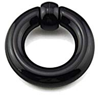 CHICNET Ball Closure Piercing Klemmkugel Ring Captive Bead schwarz Acryl Dehner Expander Ohr Nase Lippe Brustwarze universal 2mm bis 10mm Dehnung 02 mm