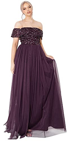 Maya Deluxe Bridesmaid dress dam, Berry, 46 SE