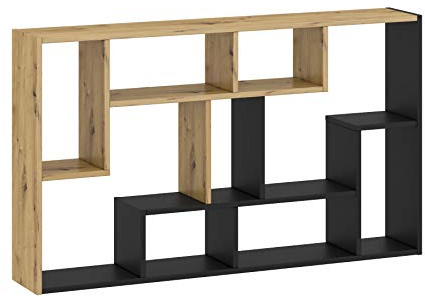 Target Home Bücherregal 9 Fächer Standregal Aufbewahrung (70x120 cm, Schwarz Eiche Artisan)