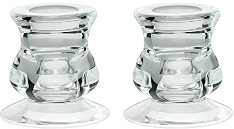 PChero - Portacandele in vetro, confezione da 2, per soggiorno, tavolo, feste, Halloween, decorazioni natalizie