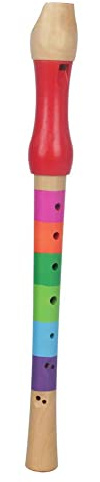 Flauto in Legno Giocattolo Flauto Registratore Educativo 4 Colori con Superficie Liscia e Bordo per Bambini Pratica per Bambini(sette colori)