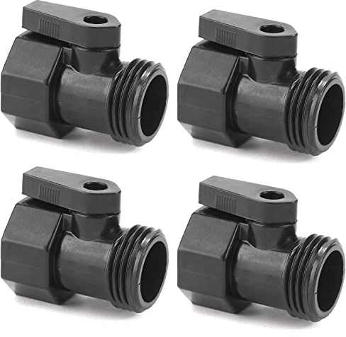 4 Pack 3/4 Garden Hose Shut Off Valve,1-Way Restricted-Flow Water Shut-Off, Fits 3/4 Inch Hose Connector | 1-Way Restricted-Flow Water Shut-Off, Fits 3/4 Inch Hose Connector