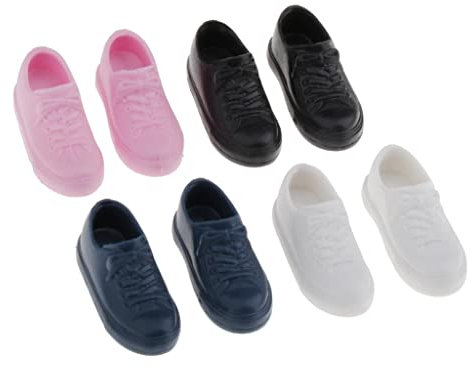 Baoblaze 4 Paar Mädchenpuppen Kunststoff 4 Farben Flache Schuhe für 1/6 Anziehzubehör