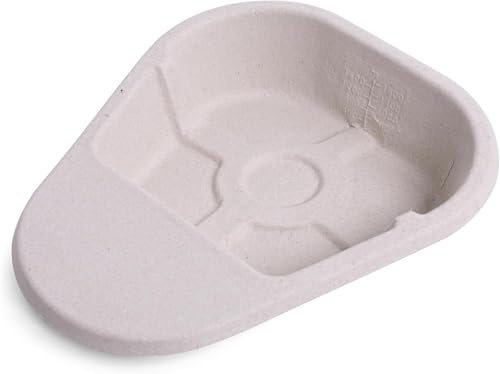 Quimed Italia - 20 Padelle Sanitarie Monouso Biodegradabili | In Polpa di Cellulosa Naturale | Capacità 1,6L | Compatibili con Supporti in Plastica | Ideali per Anziani e Lungodegenti (20)