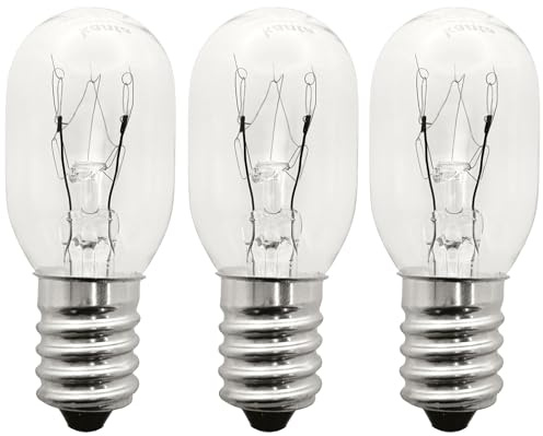 kanta 15W E14 Light Bulb 230V Pygmy SES (Pack of 3) Salt Lamp Fridge Freezer Sewing Machine 2800K Heat Range from -20℃ to 300° Small Edison Screw Warm White