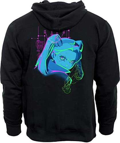 Cyberpunk: Edgerunners Hoodie Neon Rebecca svart storlek XXL