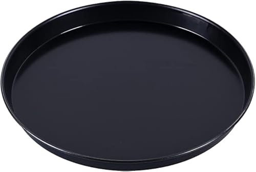 Facilemarket Teglia Rotonda Antiaderente per Pizza, Bordi Alti, Realizzata in lamiera bluita (Ferro Blu), Resistente Fino a 280° 28 cm ø x 2,5 cm (altez.)