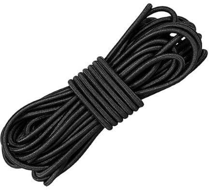 Cuerda elástica redonda de 5MM y 6MM, banda de goma elástica, cordón blanco y negro para prendas de vestir, accesorios de costura DIY-negro, diámetro 6mm, 10 metros
