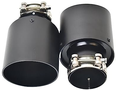 Auto Auspuff Endrohr Für E46 F30 Aluminiumlegierung Mattschwarz Edelstahl Auspuff Tip Muffler Endrohr Modifiziertes Zubehör Auspuffblende Blenden (Color : 2pcs, Size : 45MM IN- 105MM OUT)