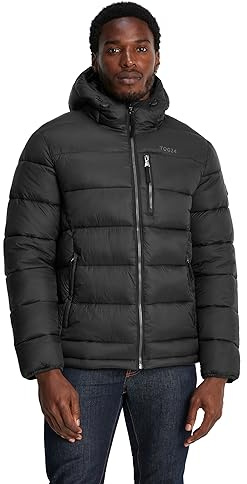 TOG24 Maloney Mens Padded Jacket Warm Windproof Puffer Jackets Winter Insulated Quilted Coat with Multi-pocket for Hiking Skiing Travelling Black S