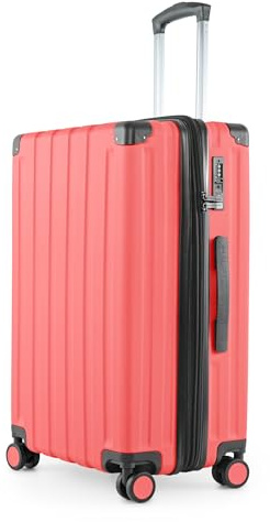 Hauptstadtkoffer Q-Damm - Mittelgroßer Hartschalenkoffer, TSA, 4 Rollen, Check-In Gepäck mit 6 cm Volumenerweiterung, 68cm, 89 L, Koralle