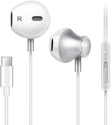 Auriculares Usb C, Tipo C, Radios con, con Cable y Microfono, Headphones Wired, Earphones, In ear, con Microfono, Fones, Auricular, Control de Volumen, Llamadas HD Sin Ruido, Sonido Bajos Potentes