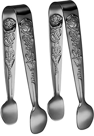 ABOOFAN 2 Stück Edelstahl Zuckerwürfelzangen Kompakte Bar Eiszangen für Cocktails und Kaffee Multifunktionale Servierzangen im Schlichten Design