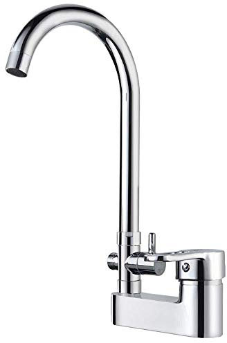 Küchenarmatur, Doppelgriff, Doppelsteuerung, Waschbecken-Wasserhahn, 360 Grad drehbar, bleifreier Waschbecken-Wasserhahn, Badezimmer-Waschbecken-Wasserhahn, Kupfer-Hauptkörper, Doppelloch, Warm- und K