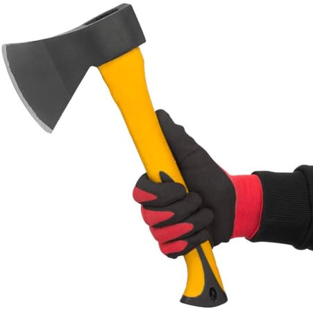 Avilia Ascia con Manico in Fibra di Vetro e Lama in Acciaio al Carbonio - Ideale per Lavori da Giardino, Orto e Lavorazione Legno, 80cm