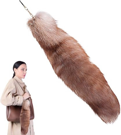 Besreey Fuchs Schwanz Schlüsselanhänger - 40cm Fuchsschwanz Anhänger, Schwanz Keychain Für Handtaschen Rucksack, Fuchs Schwanz Schlüsselbund Dekoratives,Schlüsselketten