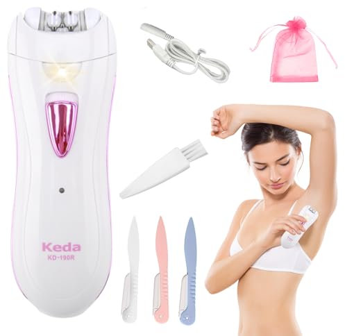 Epilierer Gesichts, Kabellose Epilierer Damen zur Gesichts & Körperhaarentfernung, Elektrischer Mini-Epilierer mit LED-Licht Bikini Trimmer für die Gesichts Körper Achsel Bikini Bein (Usb-aufladung)