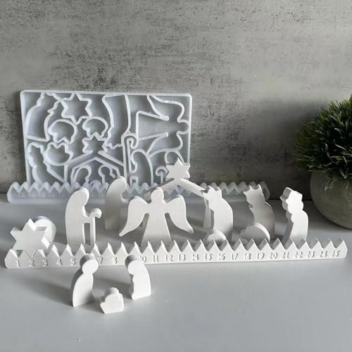 Silicone Mould, Christmas Countdown Silicone Mould , Christmas Countdown Calendar Mould - Silicone Mould, Countdown Epoxy Moulds Resin