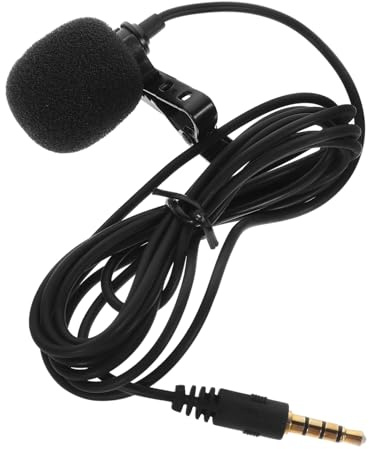 Lavalier Microphone Omnidirectional Recording Mic Black | 1.5m Lead, Plug and Play Setup, Plastic and Alloy Build, Indoor and Outdoor Activities