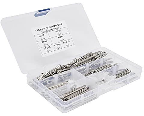 Splint-Sortiment-Set, Splint-Befestigungs-Set, Sortiment, 175-teilig, Splint-Metallclip für Automaschinen-Werkstatt