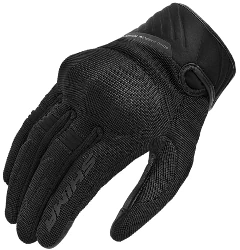 SHIMA SONIC Guanti Moto Estivi Donna Tessile Pelle Corto Ventilato Omologati Guanto per Motocicletta Ventilata Touchscreen Motocross Protettore Rinforzato Abbigliamento Città (Donne, Nero, XL)