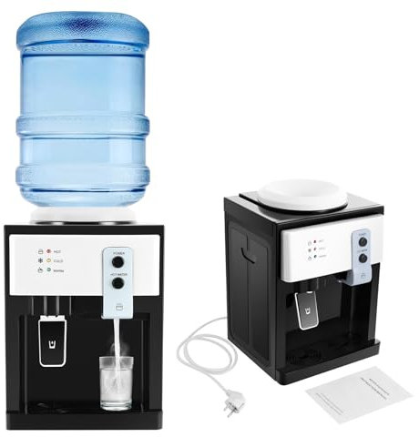 Dispensador de agua, Dispensador de agua eléctrico de 500W + 75W, frío y caliente, doble funció para cubos de 3,5 L, 5 L, 10 L, 18,9 L, Dispensadores de agua fría y fuentes, Hielo/Tibio/Caliente 3 uso