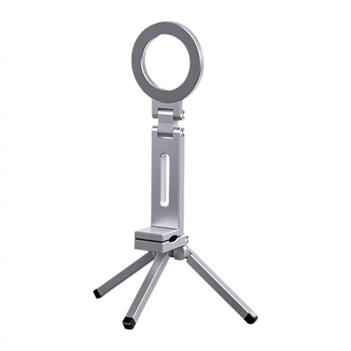 Cikiki Magnetic Pocket Phone Tripod Foldable Compatible with Magsafe, Upgrade Mini Cell Phone Tripod Mount Handle Smartphone Desk Stand Travel All in One