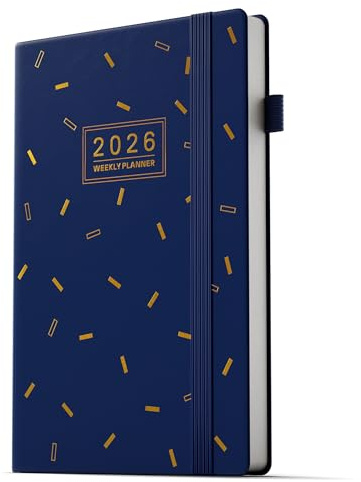 TDOLISSTE - Kalender 2026 Wochenplaner A5 Terminplaner für Lehrer, Schüler, Büro, Mehrsprachiges 1 Woche 2 Seiten, Januar 2026 - Dezember 2026 (Blau)
